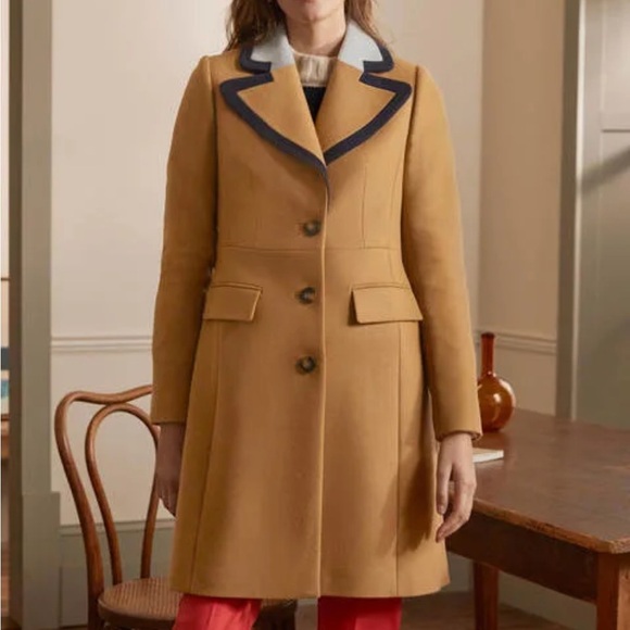 Boden Wool Blend Ground Ginger Crombie Coat - Picture 4 of 11